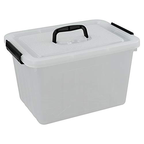 Tstorage 12 Quart Plastic Storage Box Latch Containers Storage Bins with Lids and Handles1 Pack