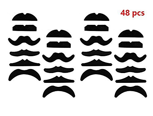 BeautyMood 2 48Pcs Novelty Fake Mustaches Fancy Dress Party Self Adhesive