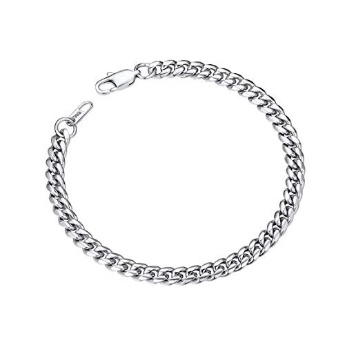 Mens Bracelets Stainless Steel Curb Chain 6MM 19CM with Lobster Claw