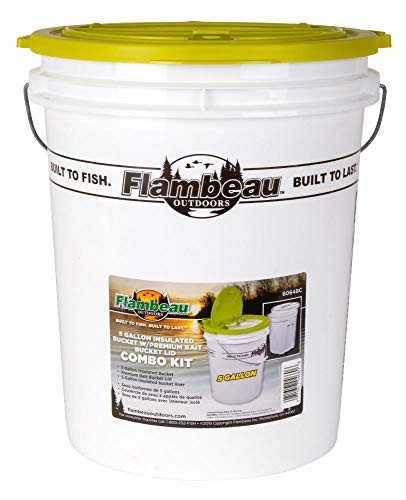 Flambeau Outdoors 6064BC 5 Gal Insulated Bait Bucket with Premium Lid MultiColoured
