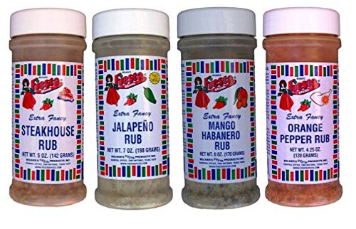 Bolners Fiesta Extra Fancy Meat Rub 4 Flavor Variety Bundle 1 Steakhouse Rub 1 Jalapeno Rub 1 Mango Habanero Rub and 1 Orange Pepper Rub 4257 Oz Ea Bolners Fiesta Extra Fancy Meat Rub 4 Flavor Variety Bundle 1 Steakhouse Rub 1 Jalapeno Rub 1 Mango Habanero Rub and 1 Orange Pepper Rub 4257 Oz Ea