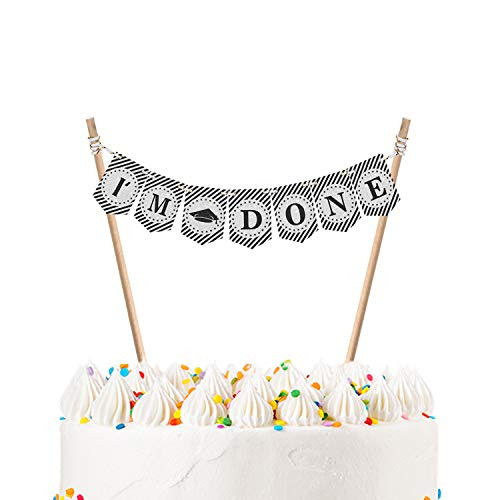 Im Done Cake Bunting Topper Handmade Graduation Cake Topper Garland 2020 High School College graduation Party Cake Banner Topper Decorations