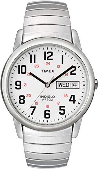 Timex Mens T20461 Easy Reader 35mm SilverTone Stainless Steel Expansion Band Watch
