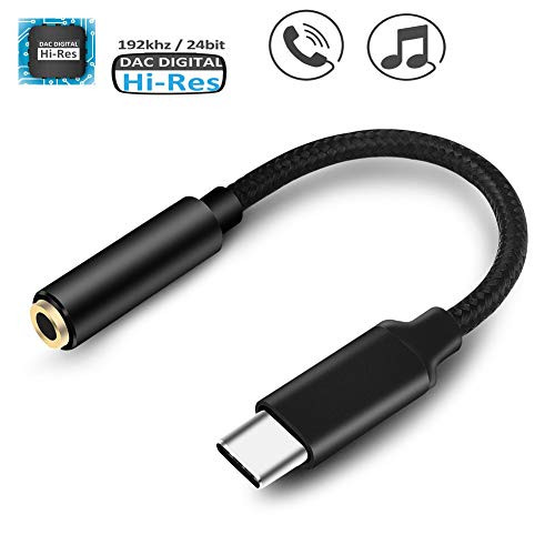 USB C to 35mm Aux Cable USB C to 35mm Female Adapter Type C to 35mm Audio Adapter for Headphones Jack Converter Adapter Black