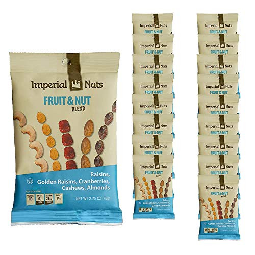 Imperial Nuts Dried Fruit  Nut Blend  18 Packs x 275 oz Featuring Raisins Cranberries Cashews Golden Raisins  Almonds Nuts Snack Bags for On The Go Snacking