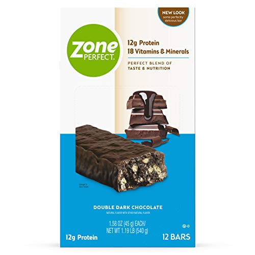 ZonePerfect Protein Bars Double Dark Chocolate 12g of Protein Nutrition Bars With Vitamins Minerals Great Taste Guaranteed 12 Bars ZonePerfect Protein Bars Double Dark Chocolate 12g of Protein Nutrition Bars With Vitamins Minerals Great Taste Guaranteed 12 Bars