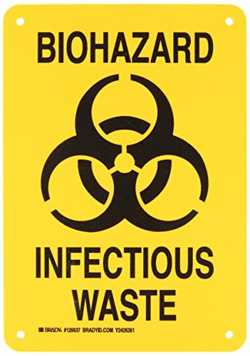 Brady 126637 Biohazard Sign LegendBiohazard Infectious Waste 10 Height 7 Width Black on Orange