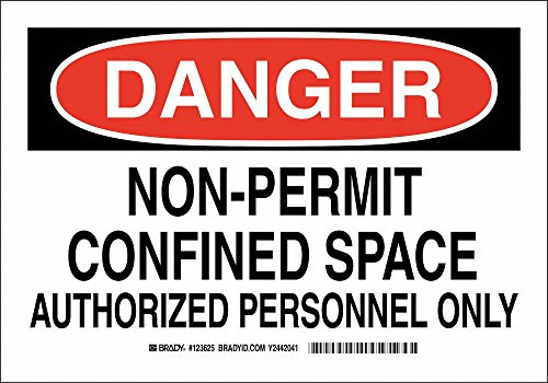 Brady 123624 Confined Space Sign LegendNonPermit Confined Space Authorized Personnel Only 7 Height 10 Width Black and Red on White
