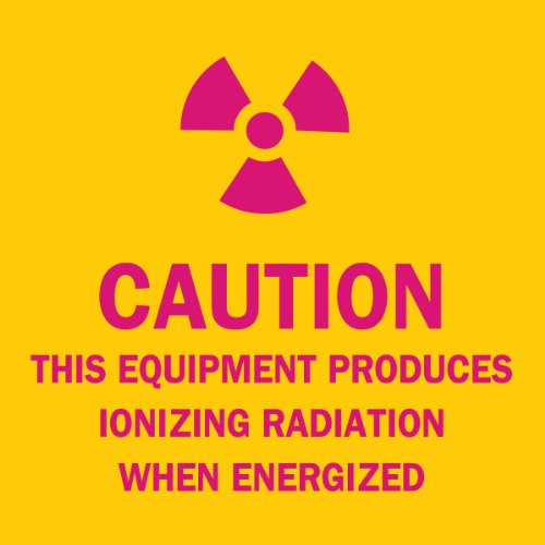 Brady 88745 Self Sticking Polyester Radiation  Laser Sign 2 14 X 2 14 Legend Caution This Equipment Produces Ionizing Radiation When Energized with Picto