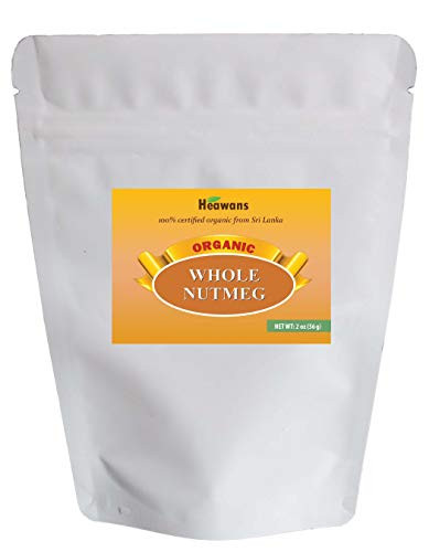 Heawans Organic Whole Nutmeg 2 oz Premium Grade USDA certified