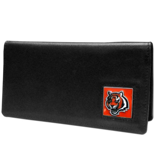 NFL Siskiyou Sports Fan Shop Cincinnati Bengals Leather Checkbook Cover One Size Black NFL Siskiyou Sports Fan Shop Cincinnati Bengals Leather Checkbook Cover One Size Black