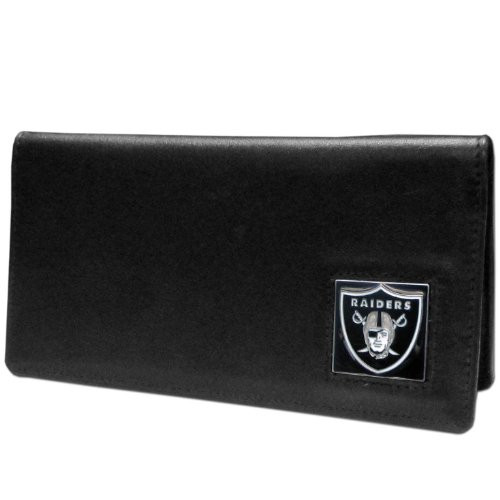 NFL Siskiyou Sports Fan Shop Las Vegas Raiders Leather Checkbook Cover One Size Black NFL Siskiyou Sports Fan Shop Las Vegas Raiders Leather Checkbook Cover One Size Black