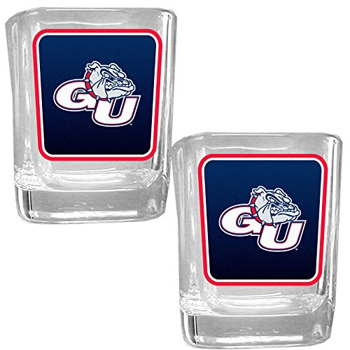 NCAA Siskiyou Sports Fan Shop Gonzaga Bulldogs Square Glass Shot Glass Set 2 pack Team Color NCAA Siskiyou Sports Fan Shop Gonzaga Bulldogs Square Glass Shot Glass Set 2 pack Team Color