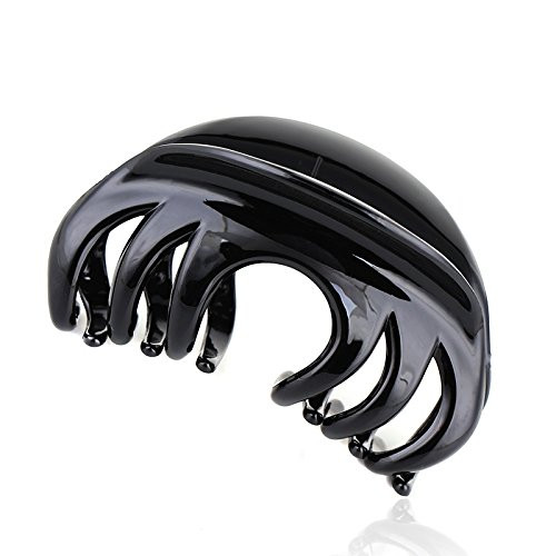 Rosette Large Chic Styling Hair Claw Clip Organic Glass Hair Clips Clamps Indoor Outdoor Hair Grip Hairpins Hairgrip for Women and Girls Hair Barrettes For Thick HairBlack