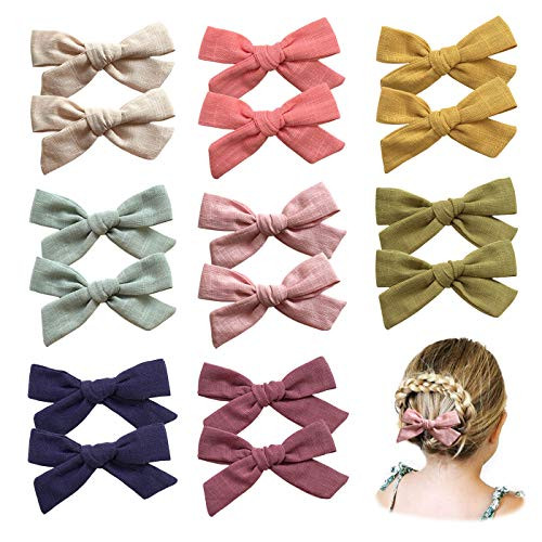 Hair Bows Clips Barrettes Linen Bows Hair Alligator Clips for Baby Girls Toddlers School Girls Teens by Cherssy Hair Bows Clips Barrettes Linen Bows Hair Alligator Clips for Baby Girls Toddlers School Girls Teens by Cherssy