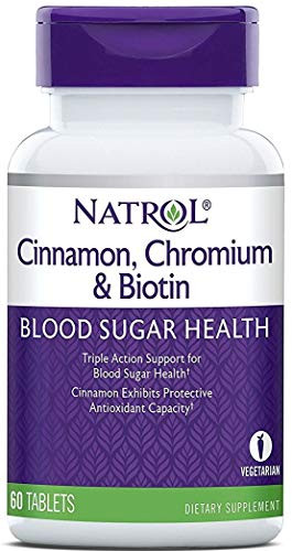 Natrol Cinnamon Chromium Biotin Tablets 60 Count