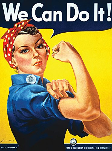 We Can Do It Poster - Rosie the Riveter - Westinghouse Girl - World War 2 Poster - WW2 - LAMINATED (18 x 24)