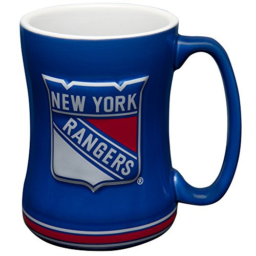 New York Rangers Coffee Mug  14oz Sculpted Relief by Boelter Brands New York Rangers Coffee Mug  14oz Sculpted Relief by Boelter Brands