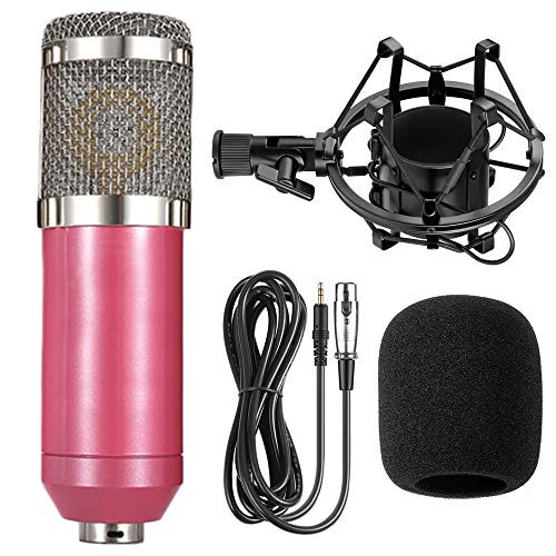 BM800 Professional Cardioid Studio Condenser Microphone Bundle with Shock Mount and Windproof Cotton for Studio Recording Broadcasting Pink BM800 Professional Cardioid Studio Condenser Microphone Bundle with Shock Mount and Windproof Cotton for Studio Recording Broadcasting Pink