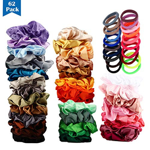62 Pcs Hair Scrunchies Silk Elastic Hair Bands Scrunchy Hair Ties Ropes Scrunchie for Women or Girls Hair Accessories 42 PCS Velvet Hair Scrunchies and 20PCS Hair Ties 62 Pcs Hair Scrunchies Silk Elastic Hair Bands Scrunchy Hair Ties Ropes Scrunchie for Women or Girls Hair Accessories 42 PCS Velvet Hair Scrunchies and 20PCS Hair Ties
