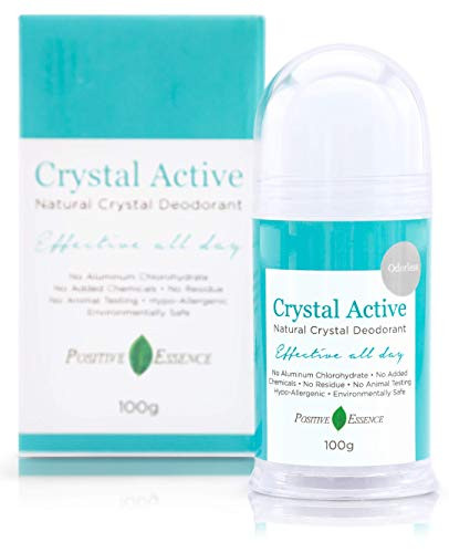 Thai Crystal Deodorant Stone Crystal Active 100 Natural Long Lasting Single Ingredient No Aluminum Chlorohydrate or Chemicals Unscented Pushup Stick Underarmed Deodorant for Women  Men