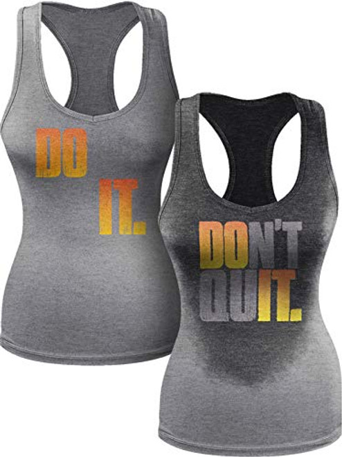 Actizio Sweat Activated Funny Workout Womens Tank Top Do It  Dont Quit Athletic Heather L