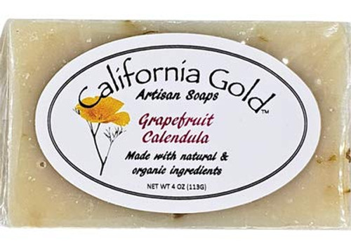California Gold Artisan Soaps Natural and Organic Grapefruit Calendula Bar Soap For Men and Women; 14 oz bar