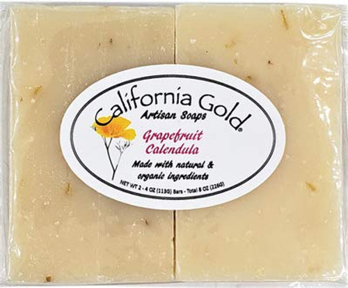 California Gold Artisan Soaps Natural and Organic Grapefruit Calendula Bar Soap For Men and Women 4 oz Pack of 2 8 oz Total California Gold Artisan Soaps Natural and Organic Grapefruit Calendula Bar Soap For Men and Women 4 oz Pack of 2 8 oz Total