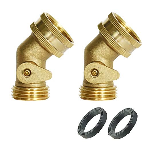 PLG Heavy Duty Hose Shut Off Valve Solid Brass Gooseneck Garden Hose Connector with Extra Pressure Washers