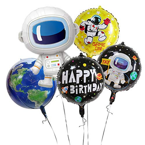 GIHOO 5PCS Outer Space Party Supplies Astronaut Foil Balloon Black Happy Birthday with Space Ship Foil Balloons Yellow Astronaut Balloon 4D Earth Balloon for Birthday Party Decor GIHOO 5PCS Outer Space Party Supplies Astronaut Foil Balloon Black Happy Birthday with Space Ship Foil Balloons Yellow Astronaut Balloon 4D Earth Balloon for Birthday Party Decor