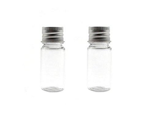 erioctry 6PCS 10ml15ml20ml30ml Empty Clear Travel Portable Refillable Plastic Essential Oils Powders Creams Small Bottle Jar Container with Aluminum Silver Lid 15ml 05oz