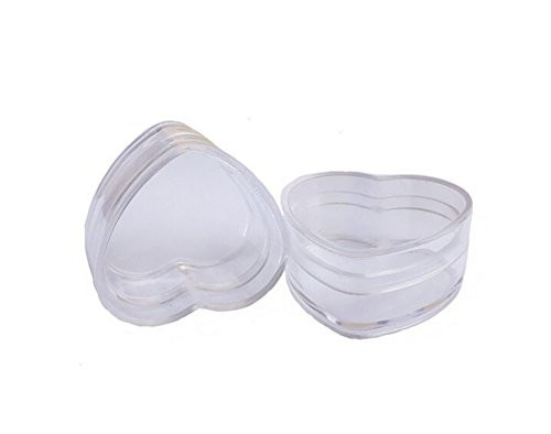 12PCS 4ml 014oz Empty Refillable Plastic Clear Heart Shape Make up Cosmetic Sample Containers Jar Bottle Pot for Lip Balm Eye Shadow Cream Nail Powder