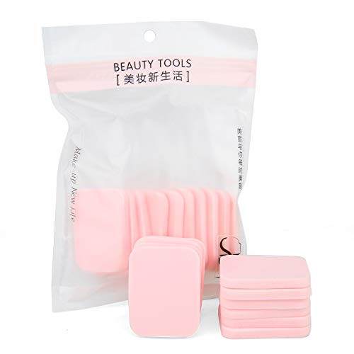 Latex Free Makeup Powder Blender Sponges for Full Face Curve Blending Coverage Cream Liquid Foundation Cosmetics Disposable Beauty Foam Applicator Puffs for Sensitive Skin Square