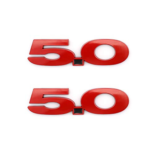 2x 3D Metal 50 Emblem Replacement For Mustang GT 23T Fender Rear Trunk Lid Badge Automotive Accessories Decoration Red