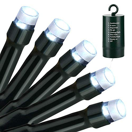 Joomer Christmas Lights Battery Operated 33ft 100 LED String Lights Waterproof Fairy Lights with 8 Modes  Automatic Timer for Home Patio Lawn Garden Party and Holiday DecorationsWhite