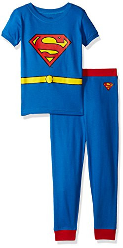 DC Comics Boys Superman Superhero Clark Kent Logo Cotton Costume Pajama Set Multi 8