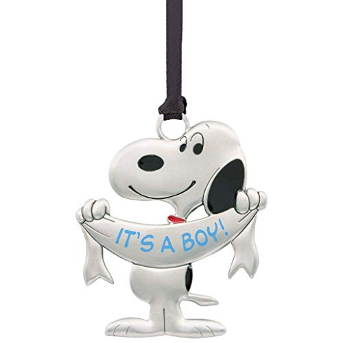 Hallmark Peanuts Snoopy Its A Boy Metal Christmas Ornament