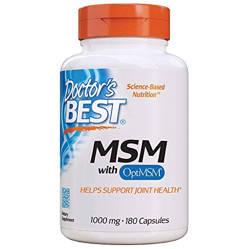 Doctors Best MSM with OptiMSM Joint Support Immune System Antioxidant and ProteinBuilding Role NonGMO Gluten Free 1000 mg 180 Caps DRB00064