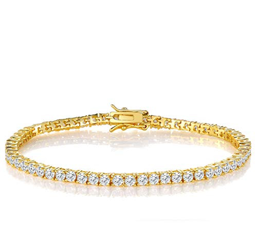 GMESME 18K White Gold Plated Cubic Zirconia Classic Tennis Bracelet 75 Inch GoldPlatedBrass GMESME 18K White Gold Plated Cubic Zirconia Classic Tennis Bracelet 75 Inch GoldPlatedBrass