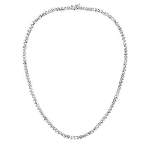 GMESME 18K White Gold Plated Cubic Zirconia Classic Tennis Necklace 18 Inch GMESME 18K White Gold Plated Cubic Zirconia Classic Tennis Necklace 18 Inch
