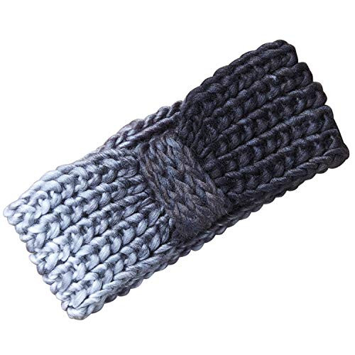Tickled Pink Womens Ombre Knit Headband Black  White