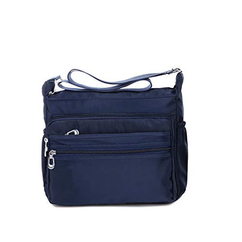 Crossbody Bag for Women Waterproof Shoulder Bag Messenger Bag Casual Canvas Purse Handbag Large Navy Blue