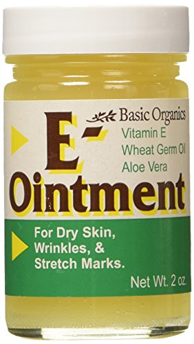 Basic Organics Natural Vitamin E Ointment For Skin 2 Ounce Pack of 3