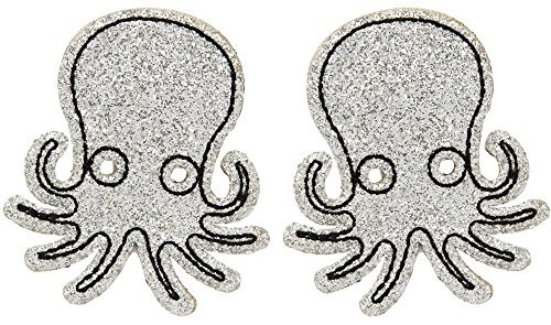 Sourpuss Glitter Octopus Hair Clips Silver