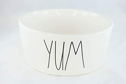 RAE DUNN BY MAGENTA Ceramic Extra Large Bowl YUM in Large Letters 8 in pet Bowls Cereal Soup