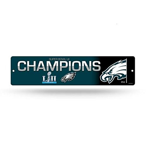 NFL Philadelphia Eagles Super Bowl LII Champions Plastic HighRes Street Sign 35 x 19inches