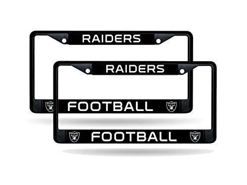 Las Vegas Raiders NFL Black Metal Set of 2 License Plate Frame