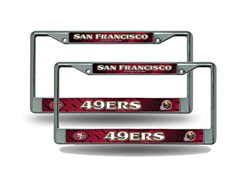 Rico San Francisco 49ers NFL Chrome Metal 2 License Plate Frame Set