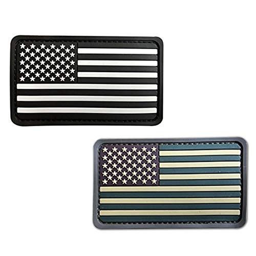 Hannah fit American Flag Soft 3D PVC Rubber US USA American Flag Patch HookFastener Backing2x35 inch SWATMulticam