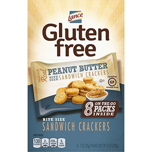 Lance Gluten Free Sandwich Crackers Peanut Butter Snack Bags 8 Count Pack of 4